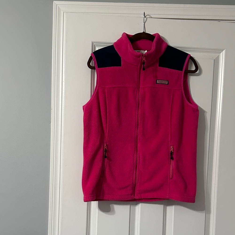 Vineyard Vines Bright Pink Fleece Vest